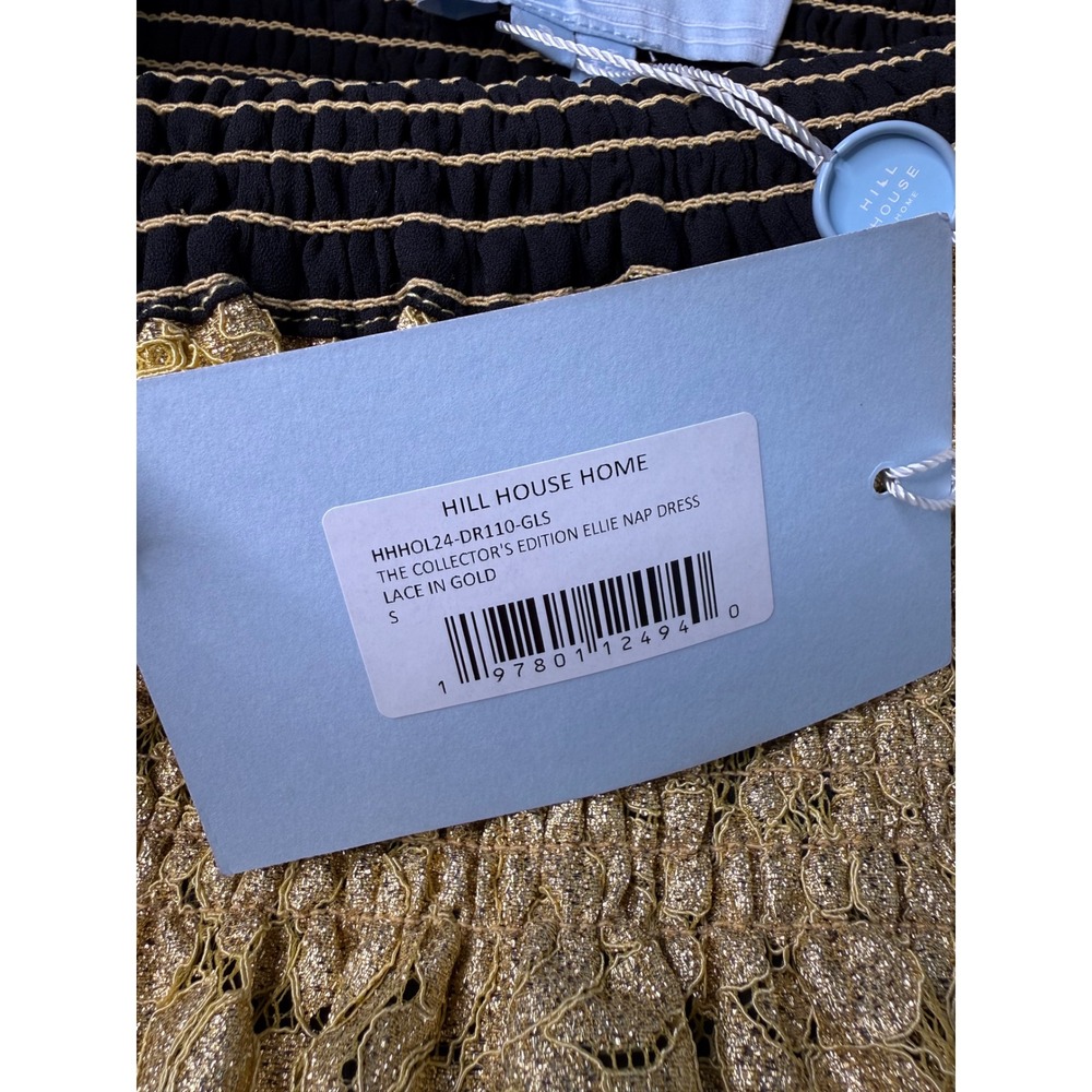 Hill House Home Collector's Edition Ellie Nap Dress Small Gold Metallic Lace NWT - Picture 11 of 15
